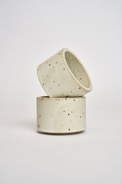 Set of Two Coffee Cups (Speckled White)